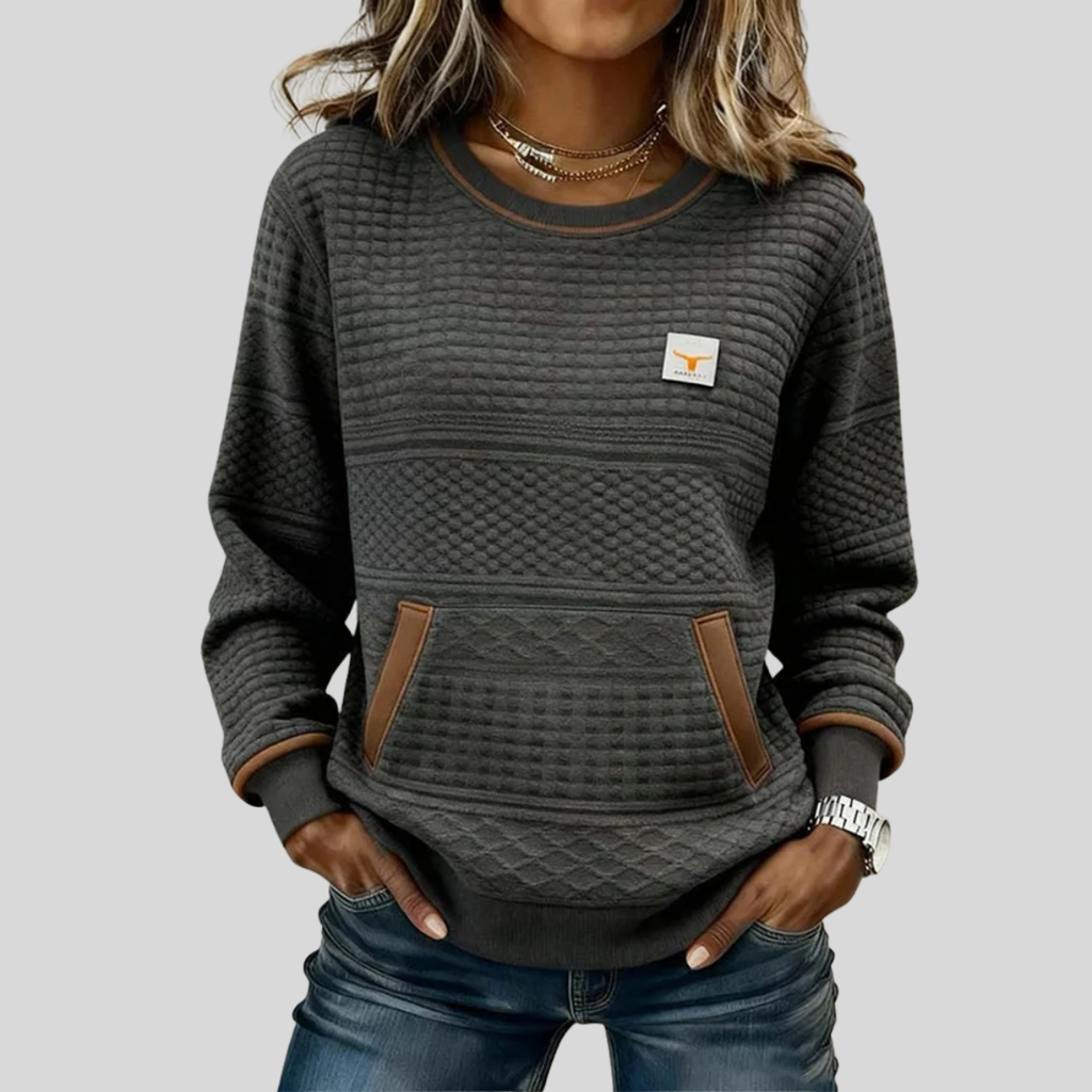 Noelle | Sudadera Cuello Redondo con Bloques de Color