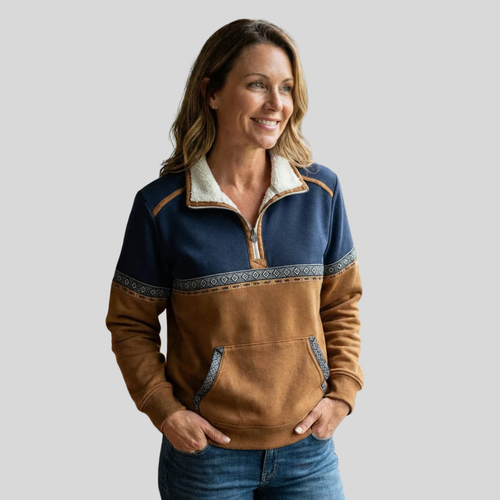Alvette | Pullover Media Cremallera con Cuello Sherpa