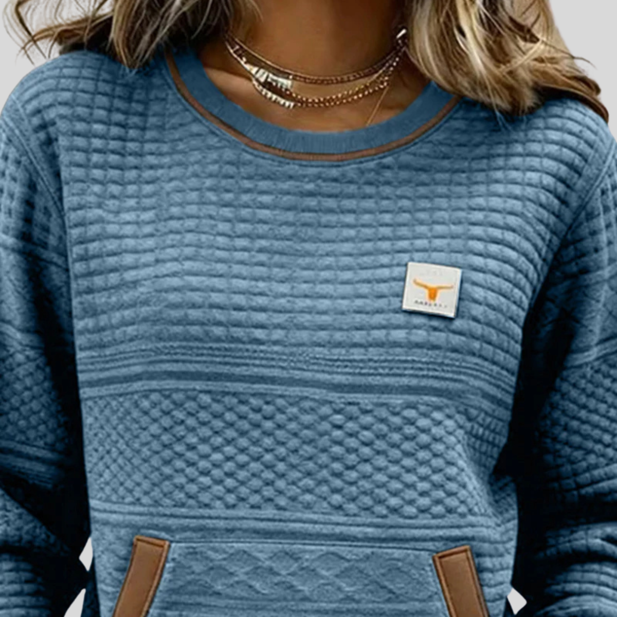 Noelle | Sudadera Cuello Redondo con Bloques de Color