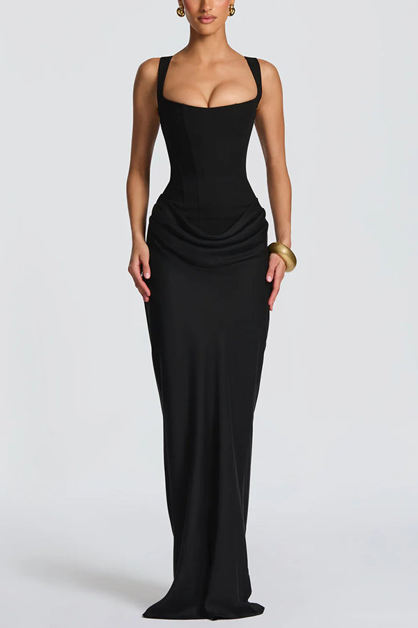 Liora | Vestido largo con elegante escote cuadrado