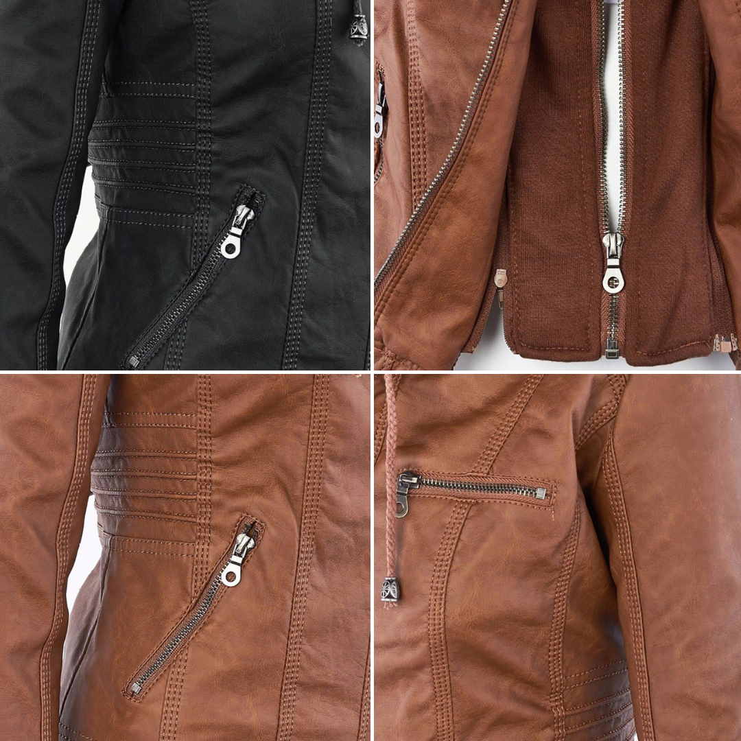 Flavia | Chaqueta de Cuero Resistente y Elegante