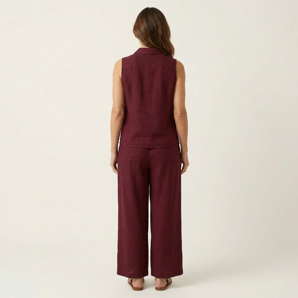 Ana | Conjunto de top cruzado y pantalón de pierna ancha