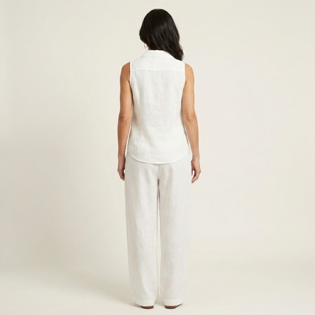 Ana | Conjunto de top cruzado y pantalón de pierna ancha