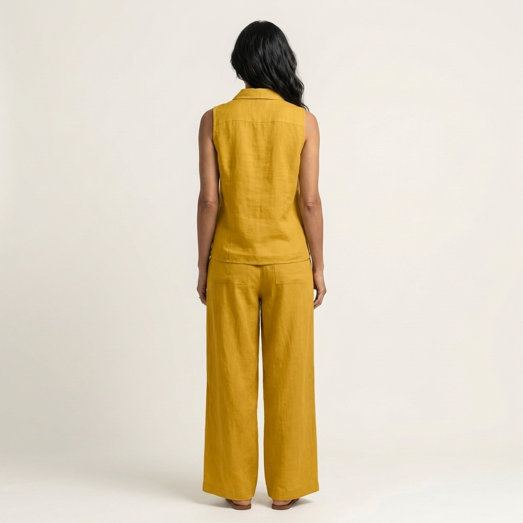 Ana | Conjunto de top cruzado y pantalón de pierna ancha