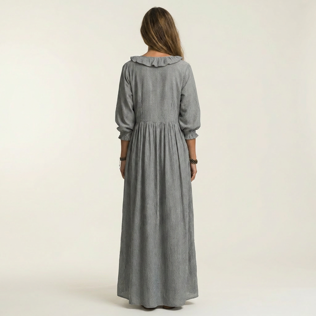 Yose | Maxi vestido a rayas con cuello en V