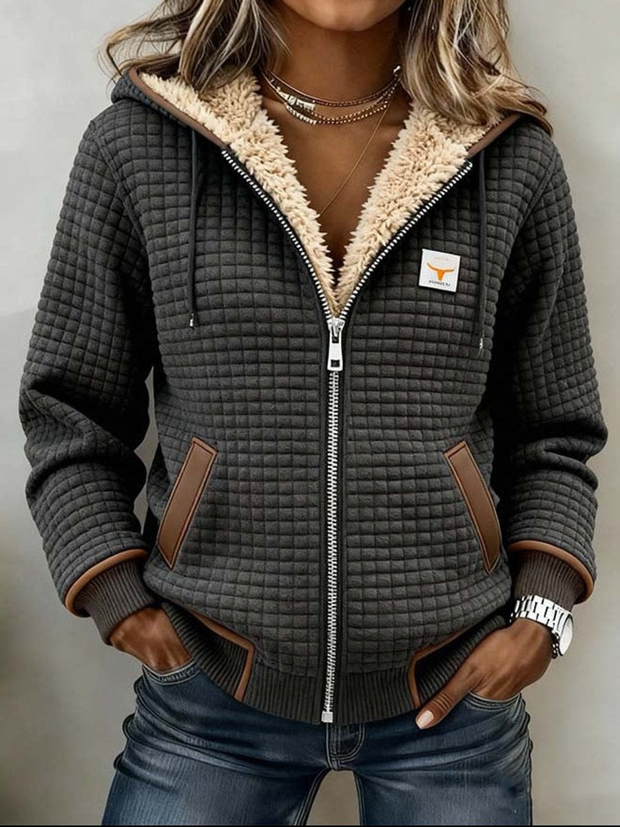 Sandra | Chaqueta con Capucha Acolchada y Forro Sherpa con Cremallera