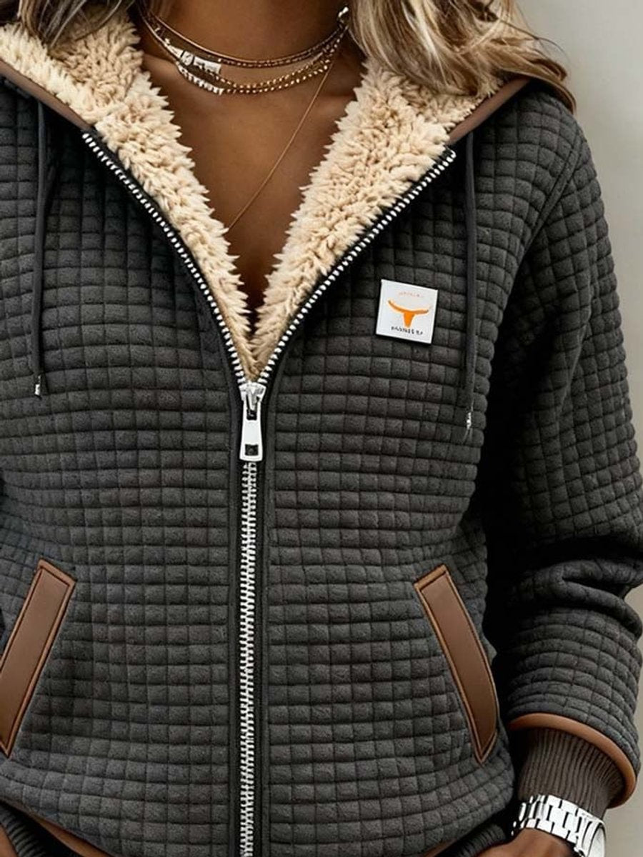 Sandra | Chaqueta con Capucha Acolchada y Forro Sherpa con Cremallera