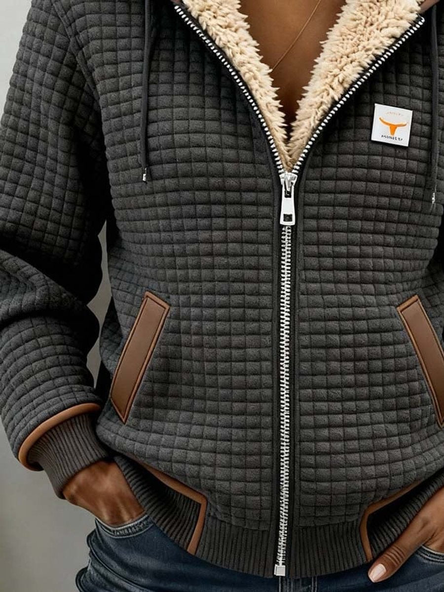 Sandra | Chaqueta con Capucha Acolchada y Forro Sherpa con Cremallera